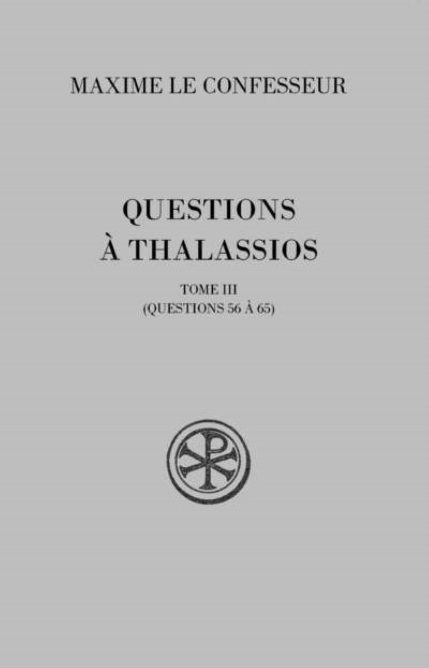 SC 569 QUESTIONS A THALASSIOS - TOME 3 (QUESTIONS 56 A 65)
