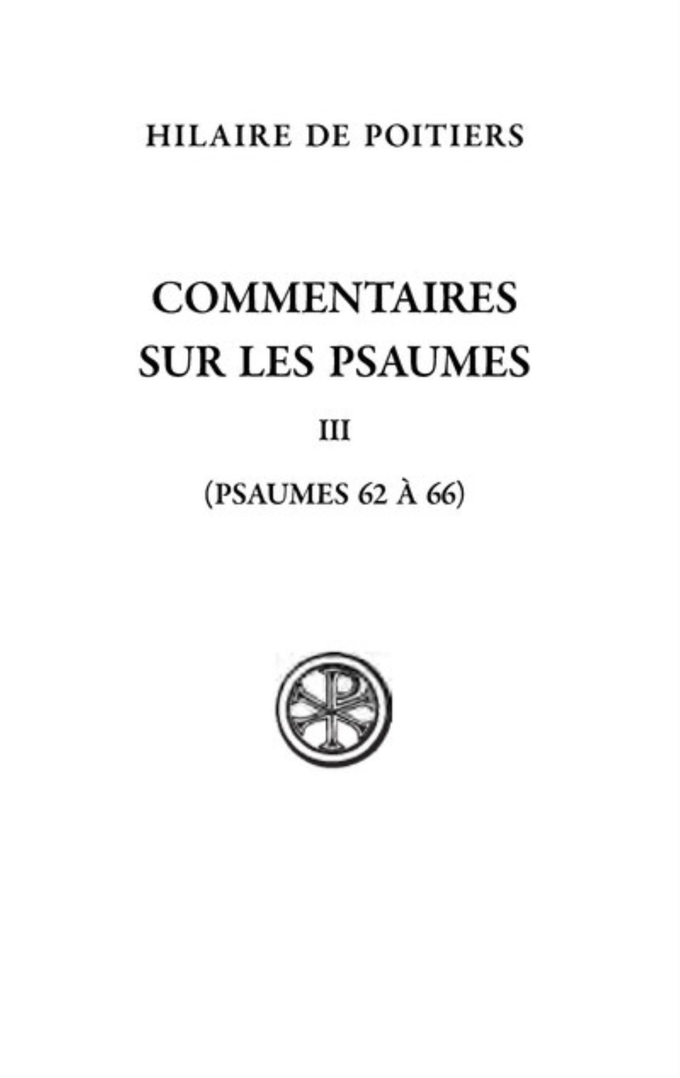 SC 603 COMMENTAIRE SUR LES PSAUMES III