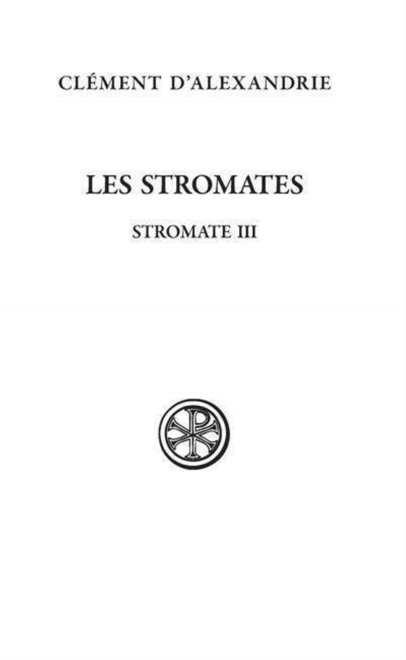 SC 608 LES STROMATES - STROMATE III