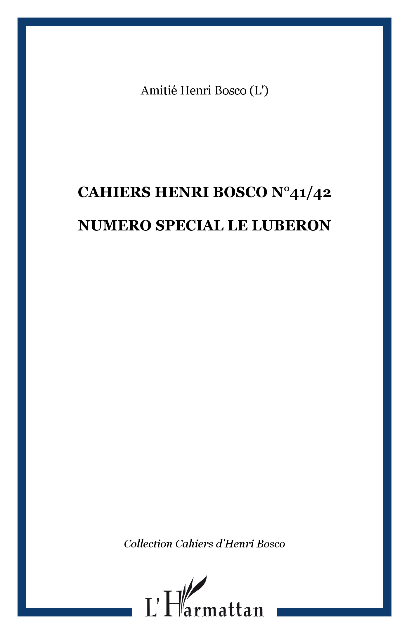 CAHIERS HENRI BOSCO N°41/42