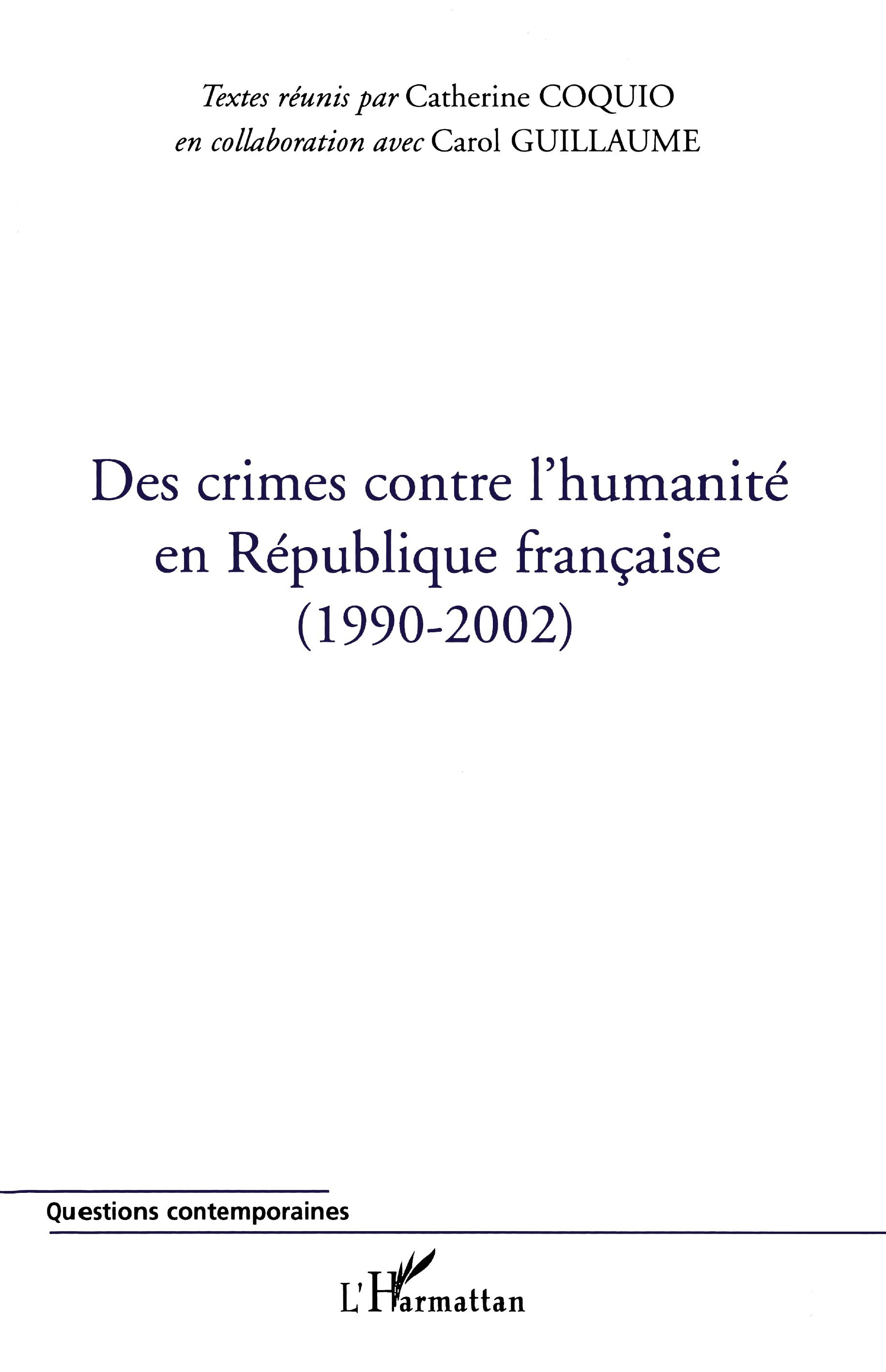 Des crimes contre l'humanité en République française