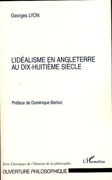 L'idéalisme en Angleterre au dix-huitième siècle