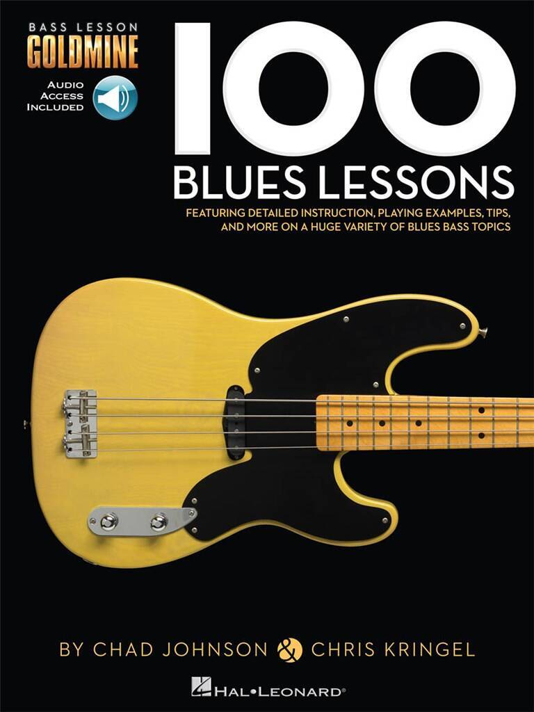 CHAD JOHNSON : 100 BLUES LESSONS - BASS LESSON GOLDMINE SERIES - RECUEIL AVEC AUDIO ONLINE