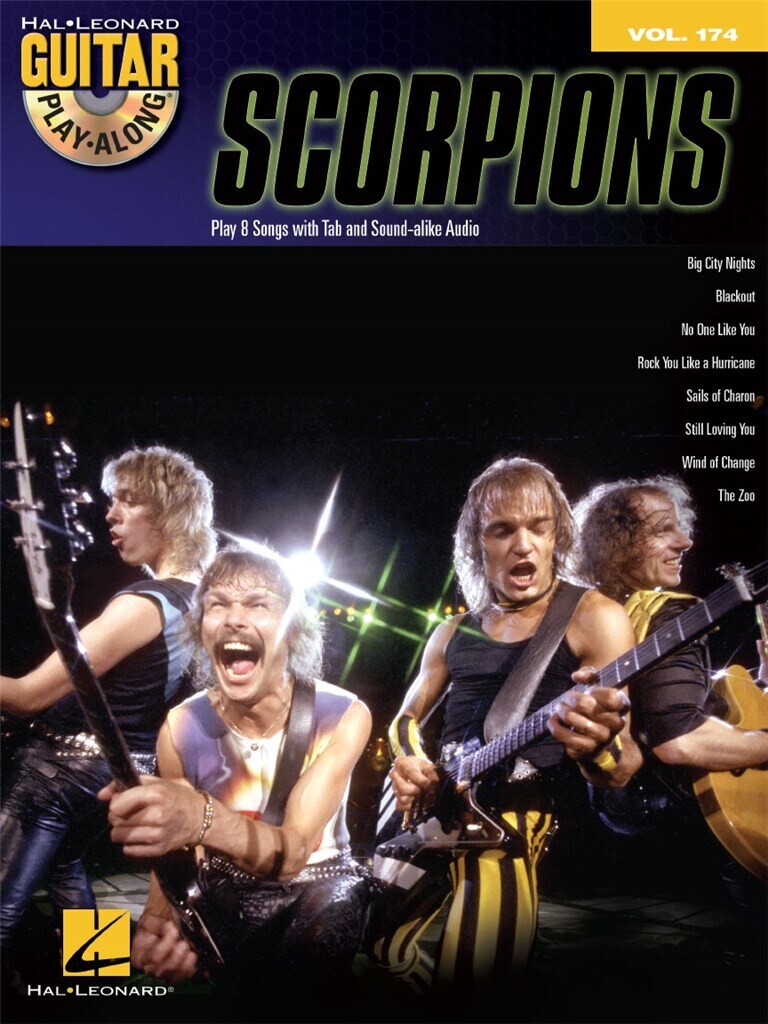 SCORPIONS : GUITAR PLAY-ALONG - RECUEIL + ENREGISTREMENT(S) EN LIGNE - 8 CHANSONS