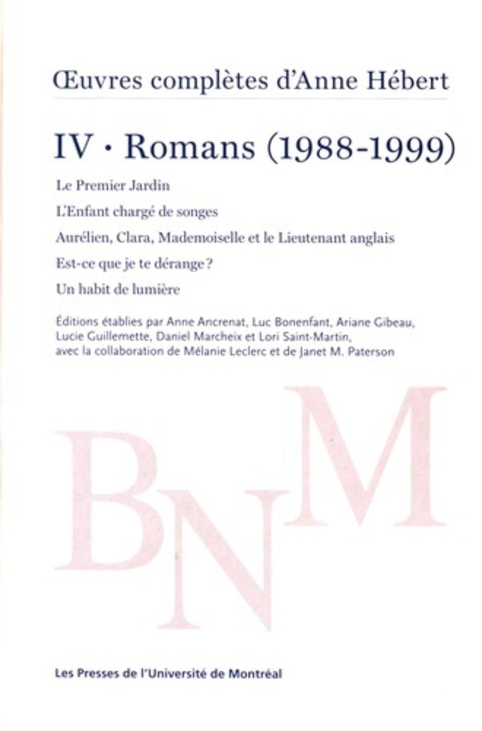 oeuvres complètes d'Anne Hébert, v. 4 : Romans, t. 03