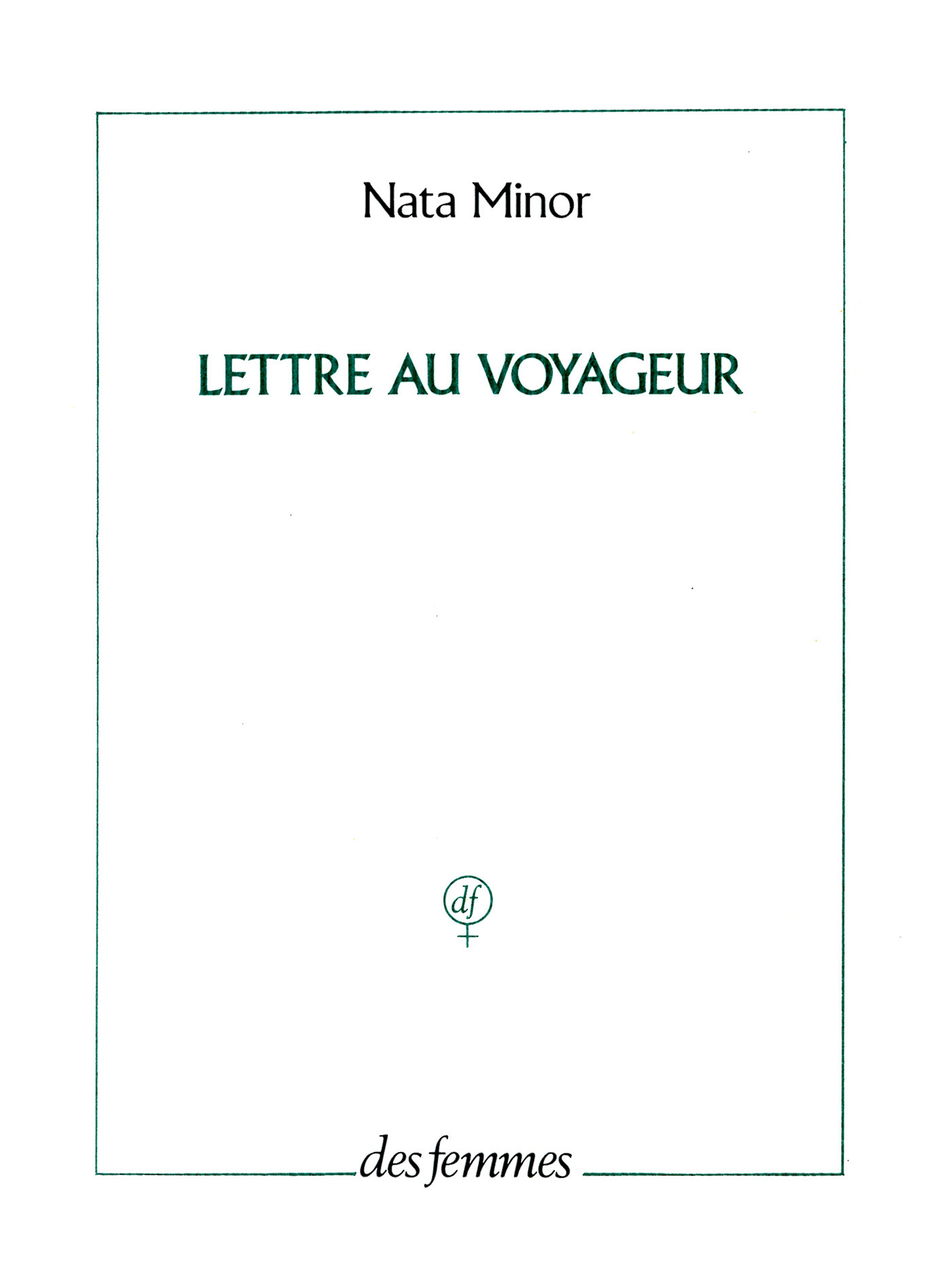 Lettre au voyageur