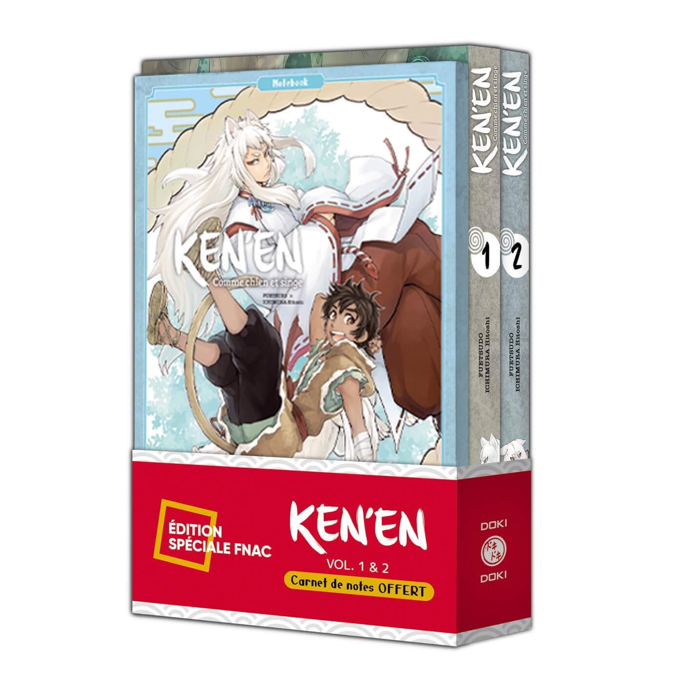 Ken'en - Comme chien et singe - pack spécial vol. 01 et 02 + carnet de notes offert