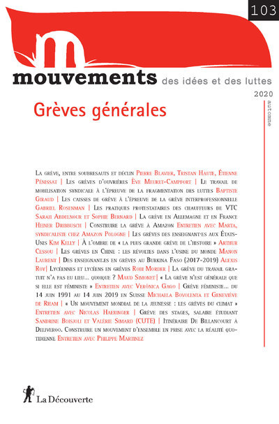 Revue Mouvements numéro 103 Grèves générales