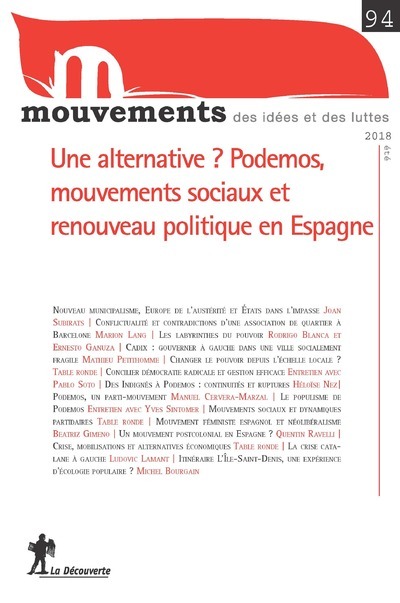 Revue Mouvements numéro 94 L'alternative ? Podemos et le mouvement social en Espagne