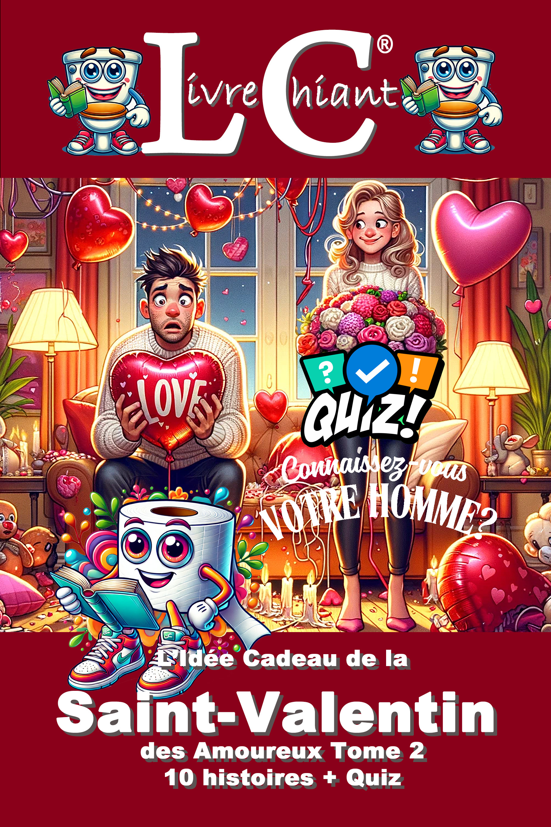 LIVRE CHIANT L’idée Cadeau de la Saint-Valentin des Amoureux - Tome 2 10 histoires + Quiz