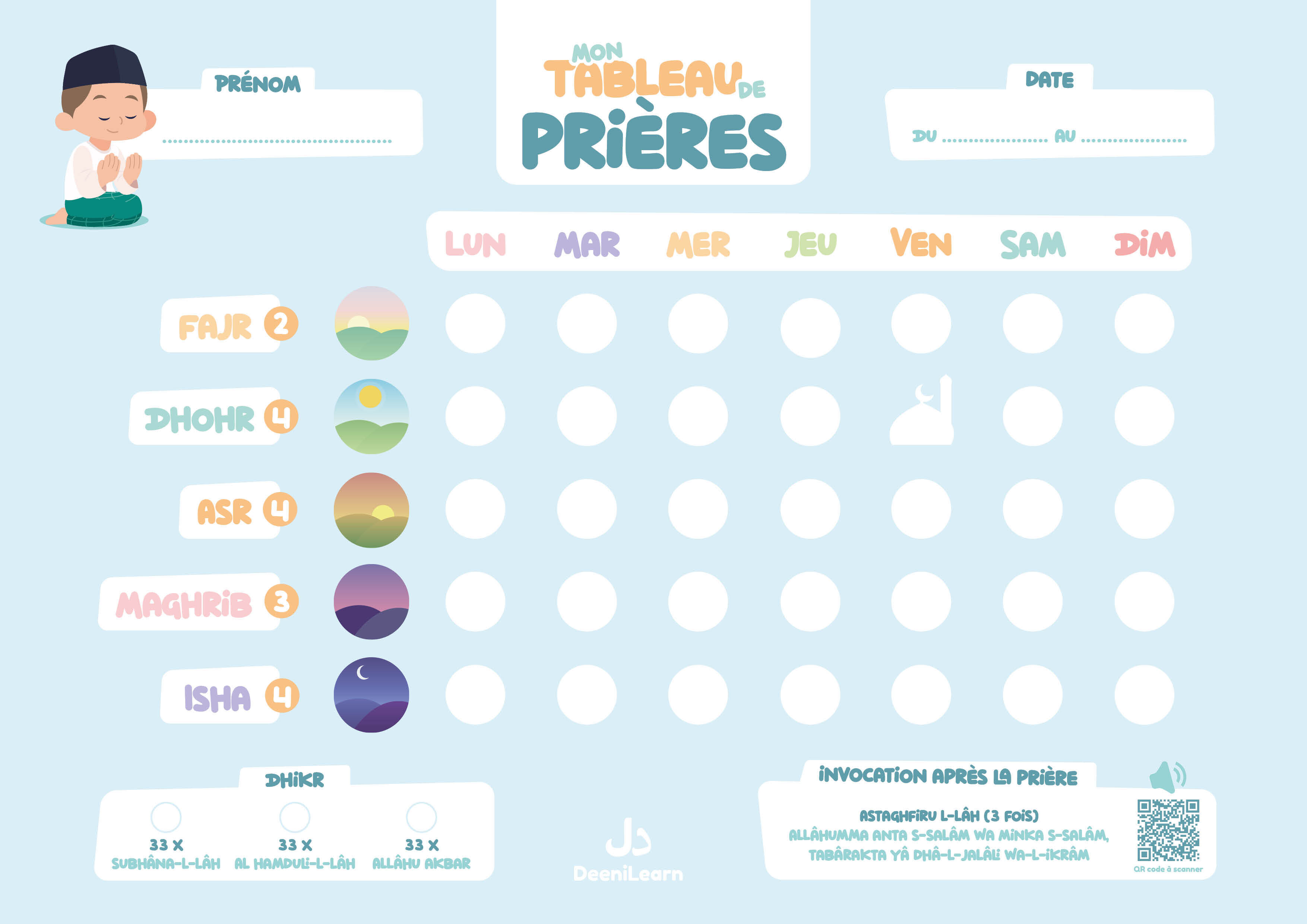 MON TABLEAU DE PRIèRES  BLEU