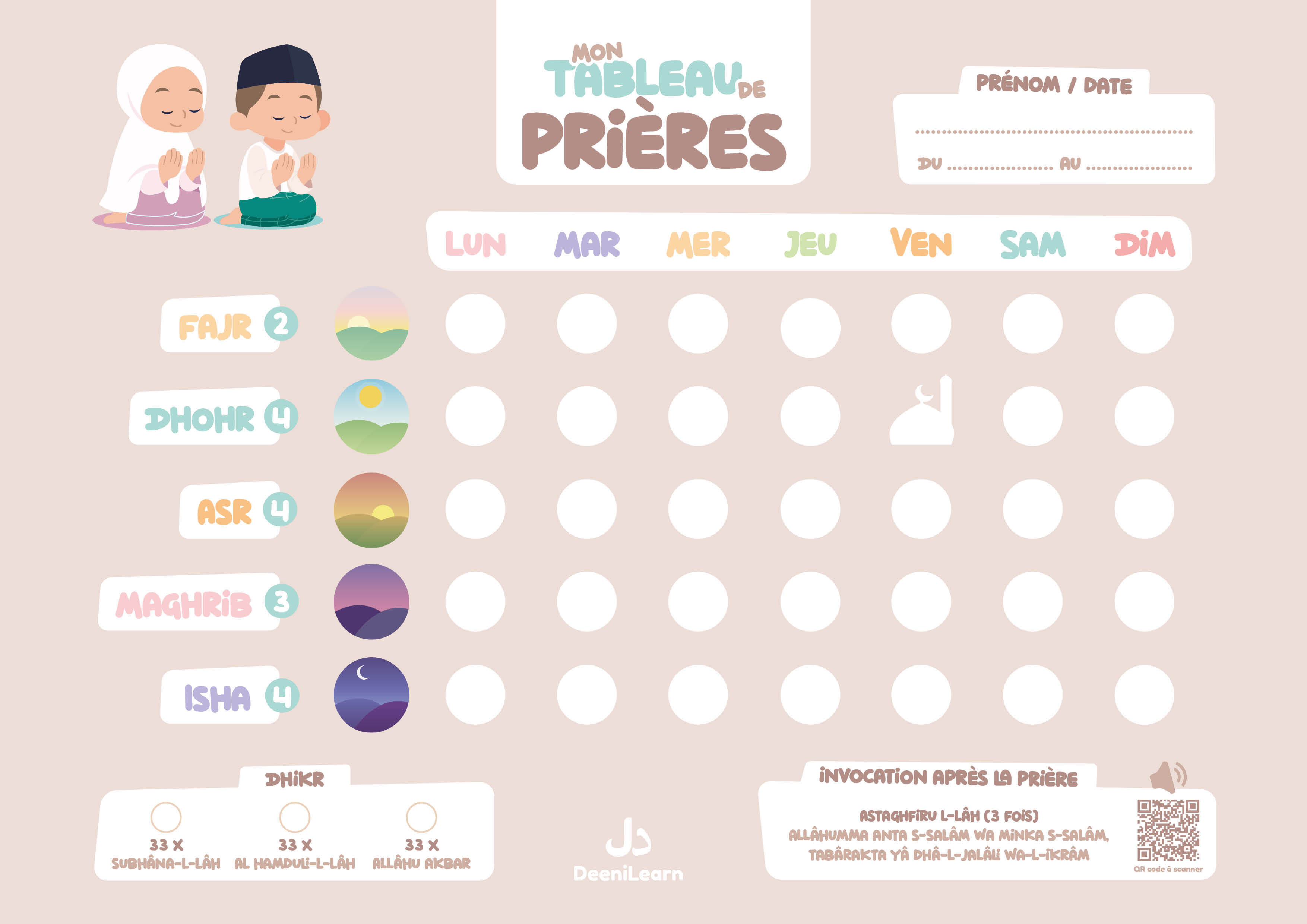 MON TABLEAU DE PRIèRES  BEIGE