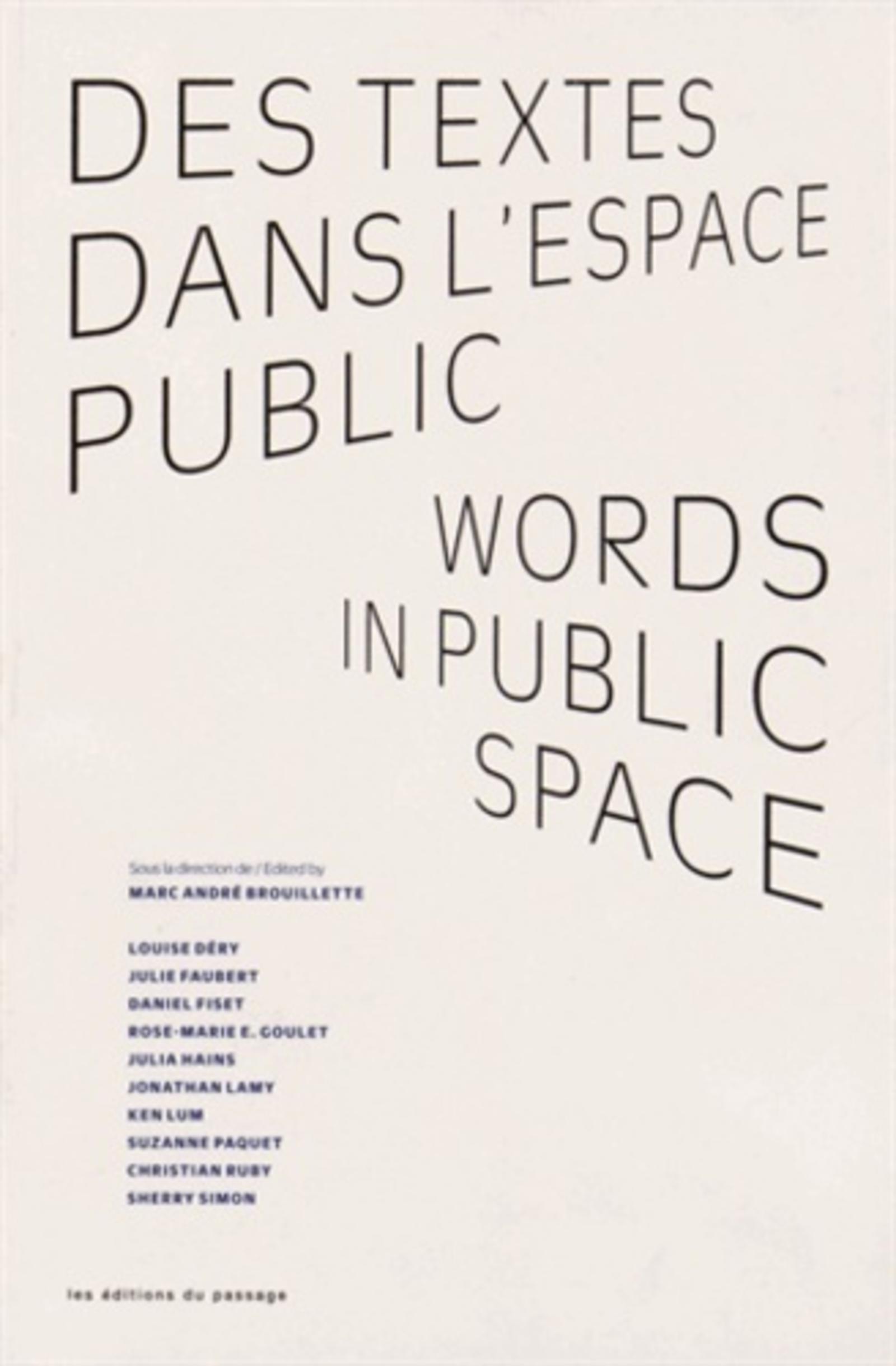 Des textes dans l'espace public