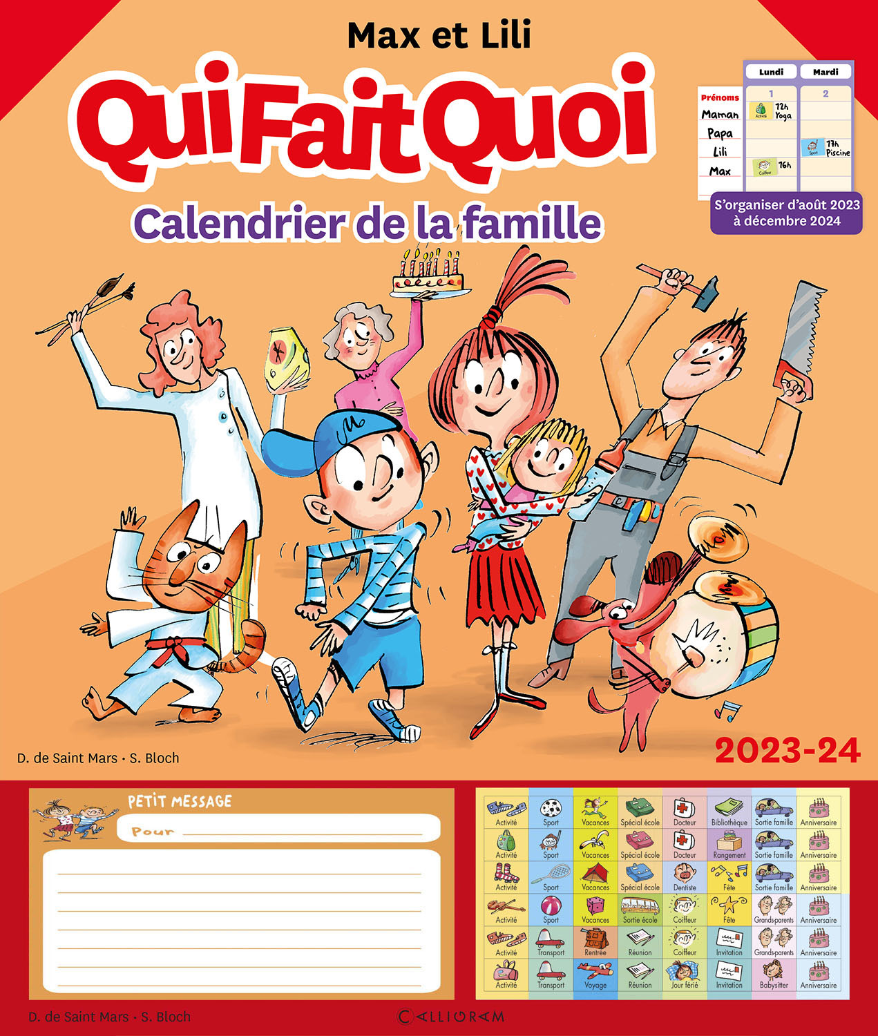 Qui fait quoi - Calendrier de la famille - Max et Lili 2023-2024 