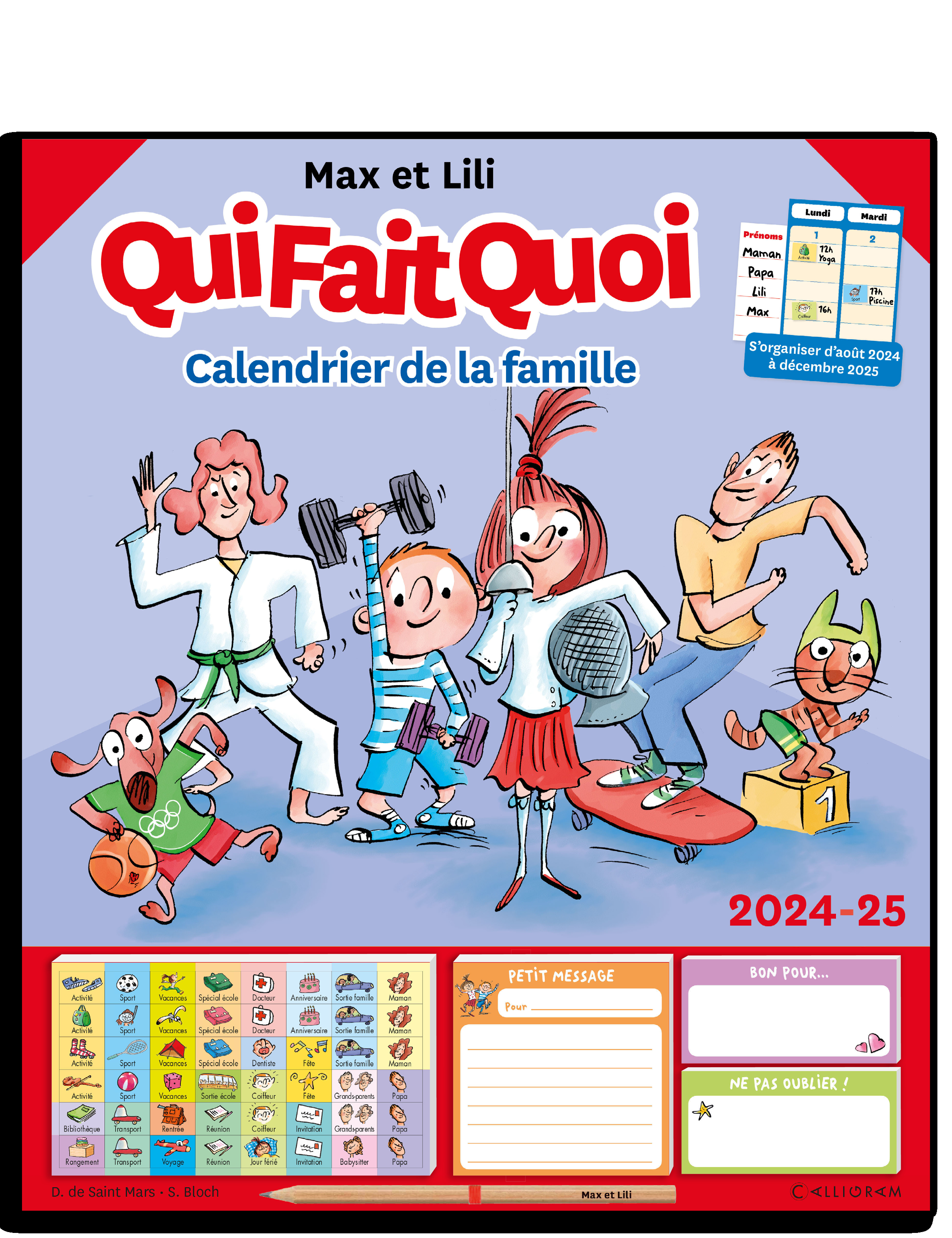 Calendrier de la famille Max et Lili 2024-2025
