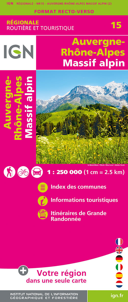 Nr15 Auvergne-Rhône-Alpes (Massif Alpin)  1/250 00