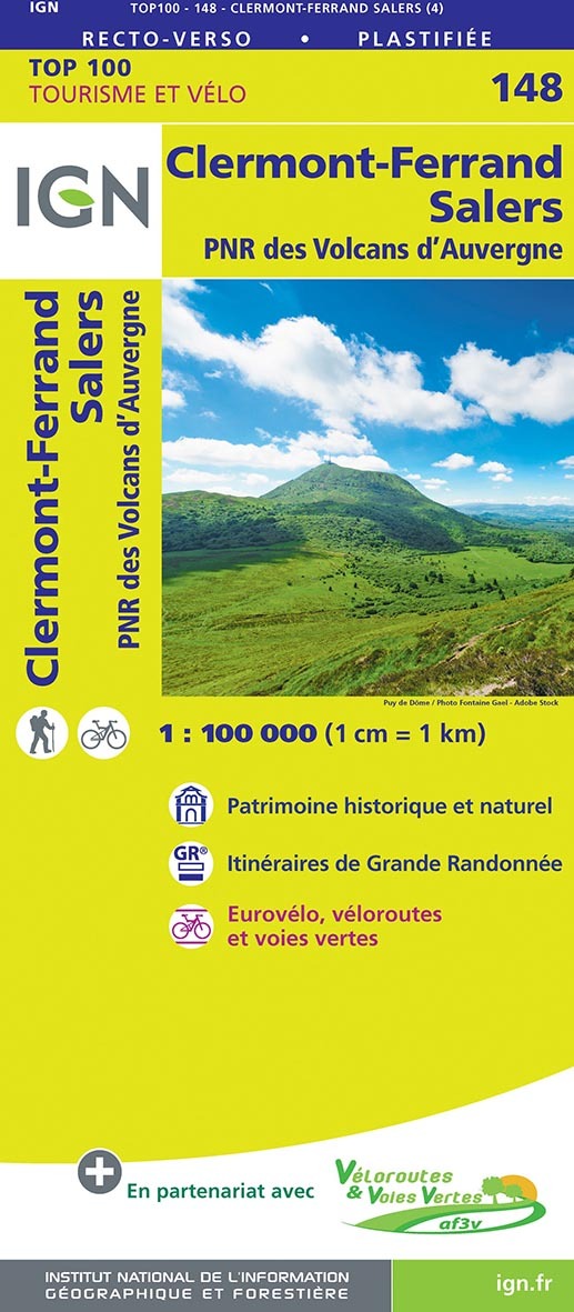 Top100148 Clermont-Ferrand / Salers  1/100.000