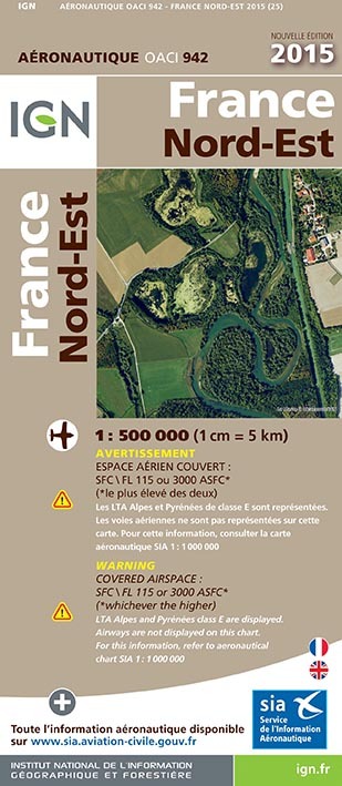 Aed Oaci942 France Nord-Est 2015  1/500.000