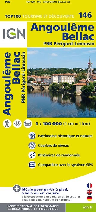 Aed Top100146 Angouleme/Bellac  1/100.000