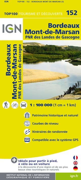 Top100152 Bordeaux/Mont-De-Marsan  1/100.000