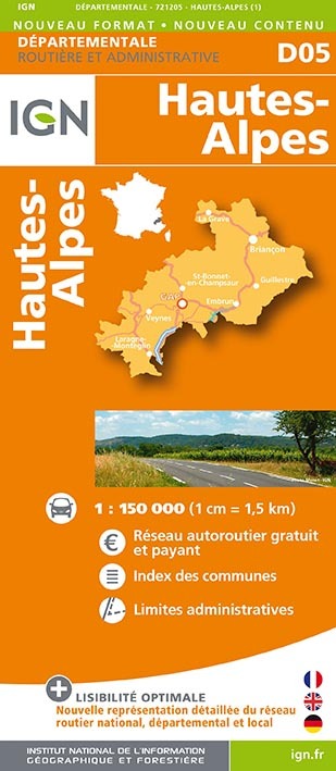 Aed D05 Hautes-Alpes  1/150.000