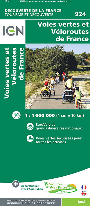 1M924 Voies Vertes Et Veloroutes France 1/1M