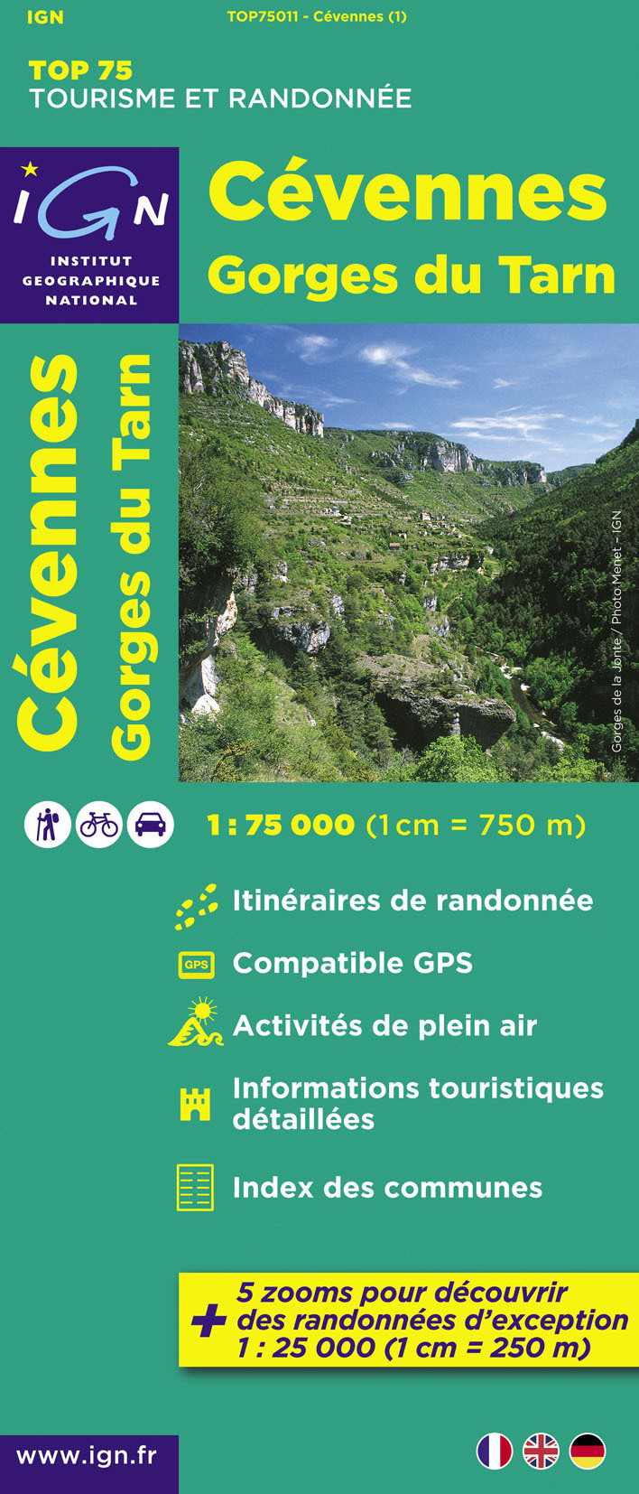 Aed Top75011 Cevennes/Gorges Du Tarn  1/75.000