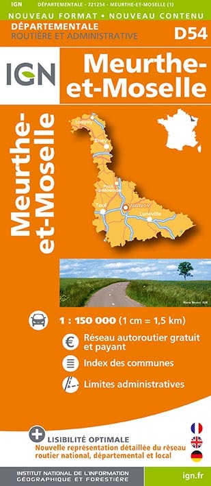 Aed D54 Meurthe-Et-Moselle  1/150.000