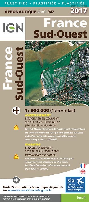 Aed Oaci947 France Sud-Ouest Plastifiee 2017 1/500
