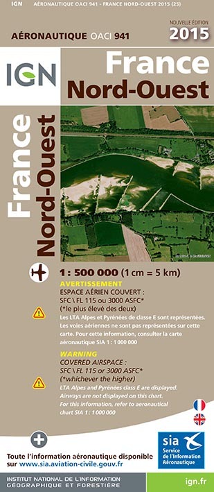 Aed Oaci941 France Nord-Ouest 2015 1/500.000