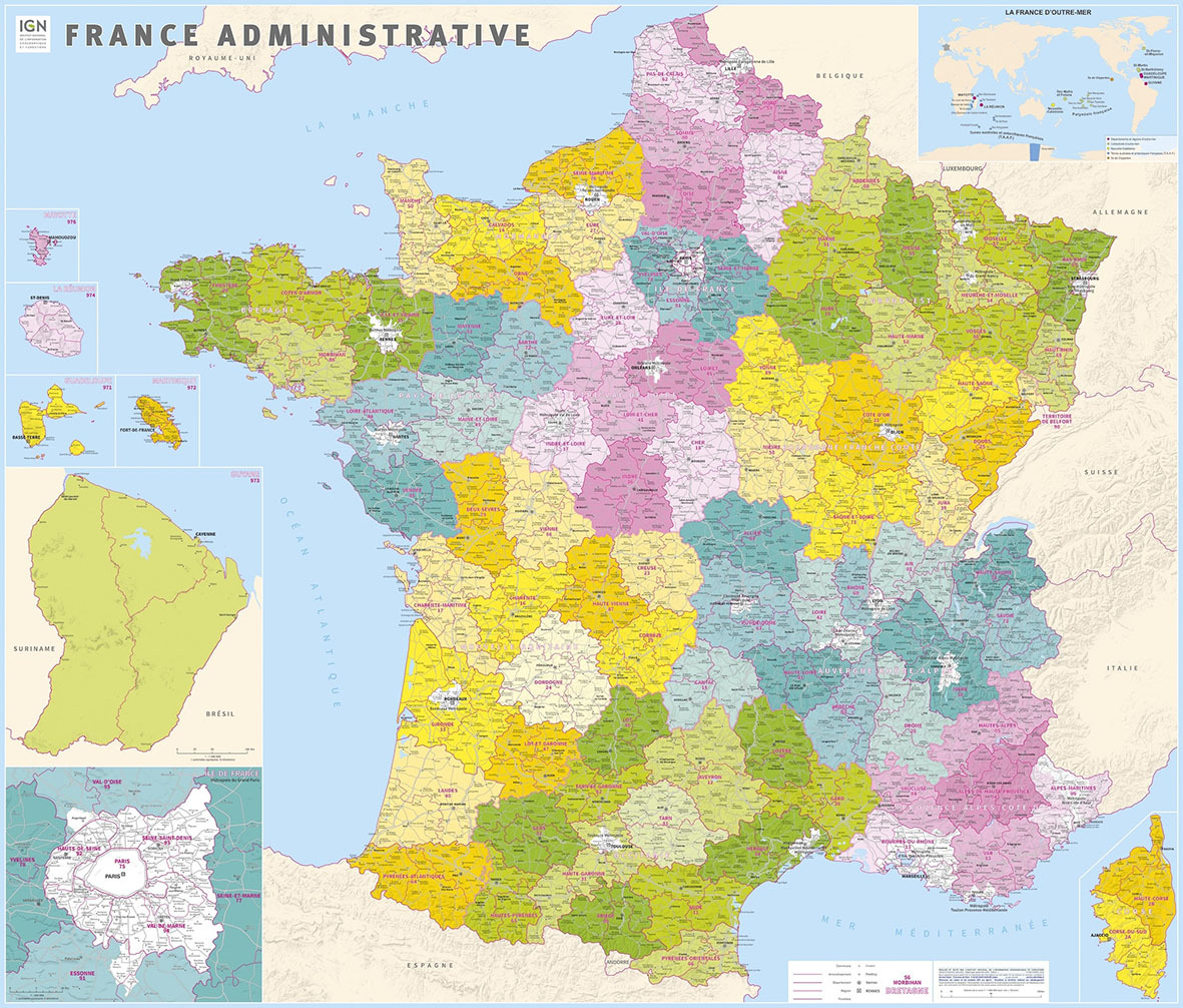 70052 - POSTER FRANCE ADMINISTRATIVE PLASTIFIE