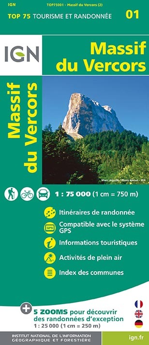 Top75001 Massif Du Vercors  1/75.000
