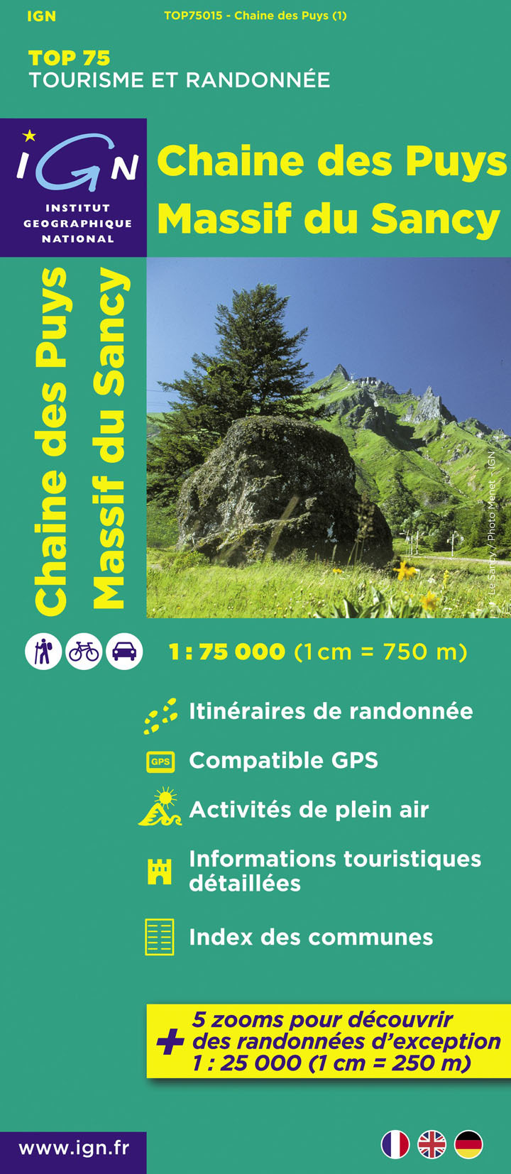 Aed Top75015 Chaine Des Puys/Massif Du Sancy  1/75.000