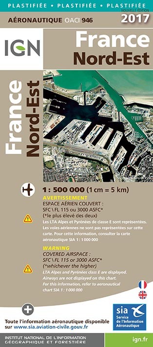 Aed Oaci946 France Nord-Est Plastifiee 2017 1/500.
