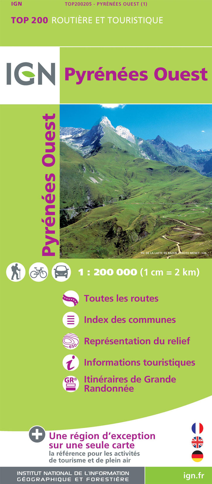 Aed Top200205 Pyrenees Ouest  1/200.000