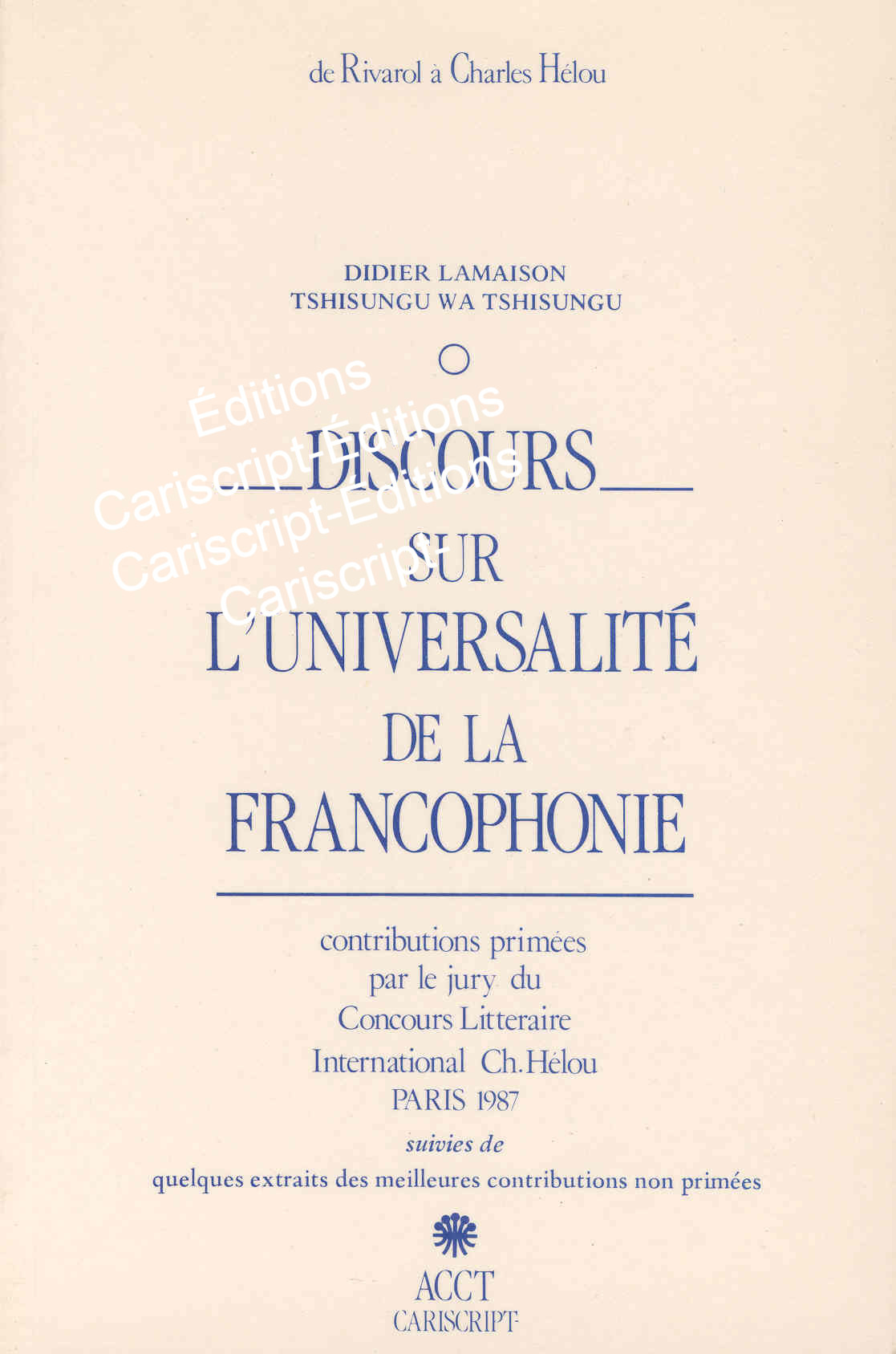 Discours sur l'universalité de la Francophonie