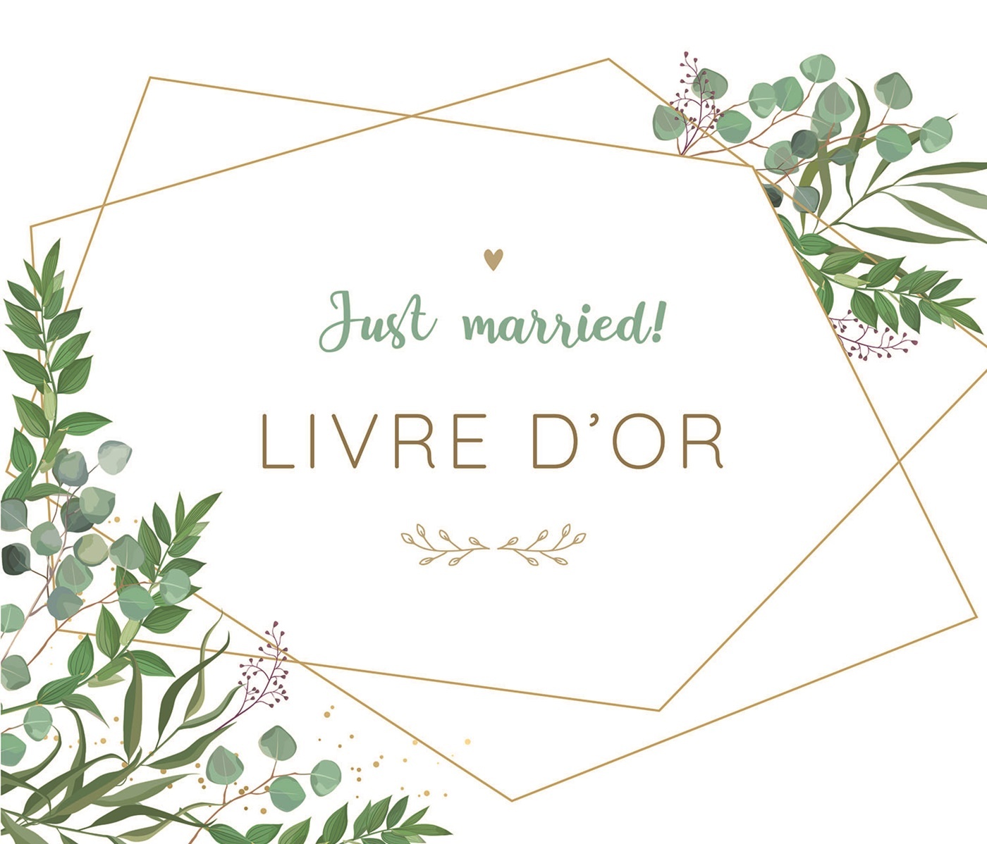 Just married! Livre d'or (eucalyptus)