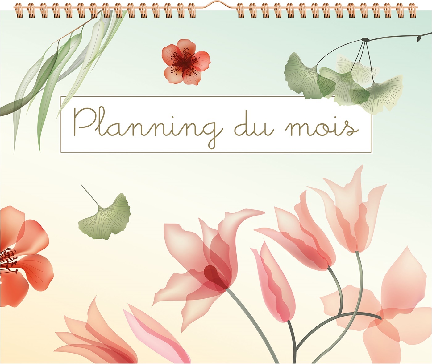 Planning du mois (Transparent flowers)