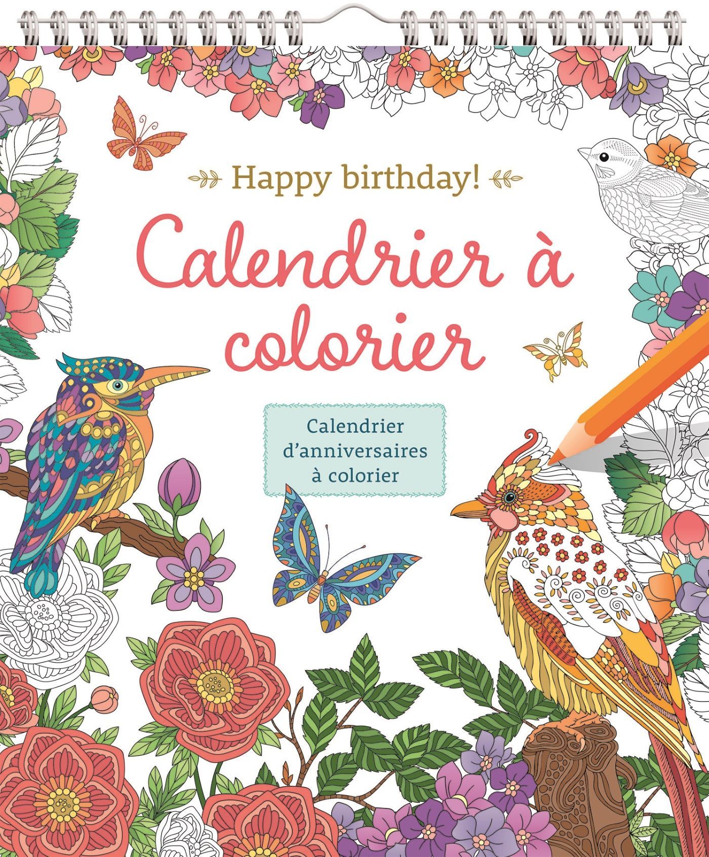 HAPPY BIRTHDAY CALENDRIER A COLORIER