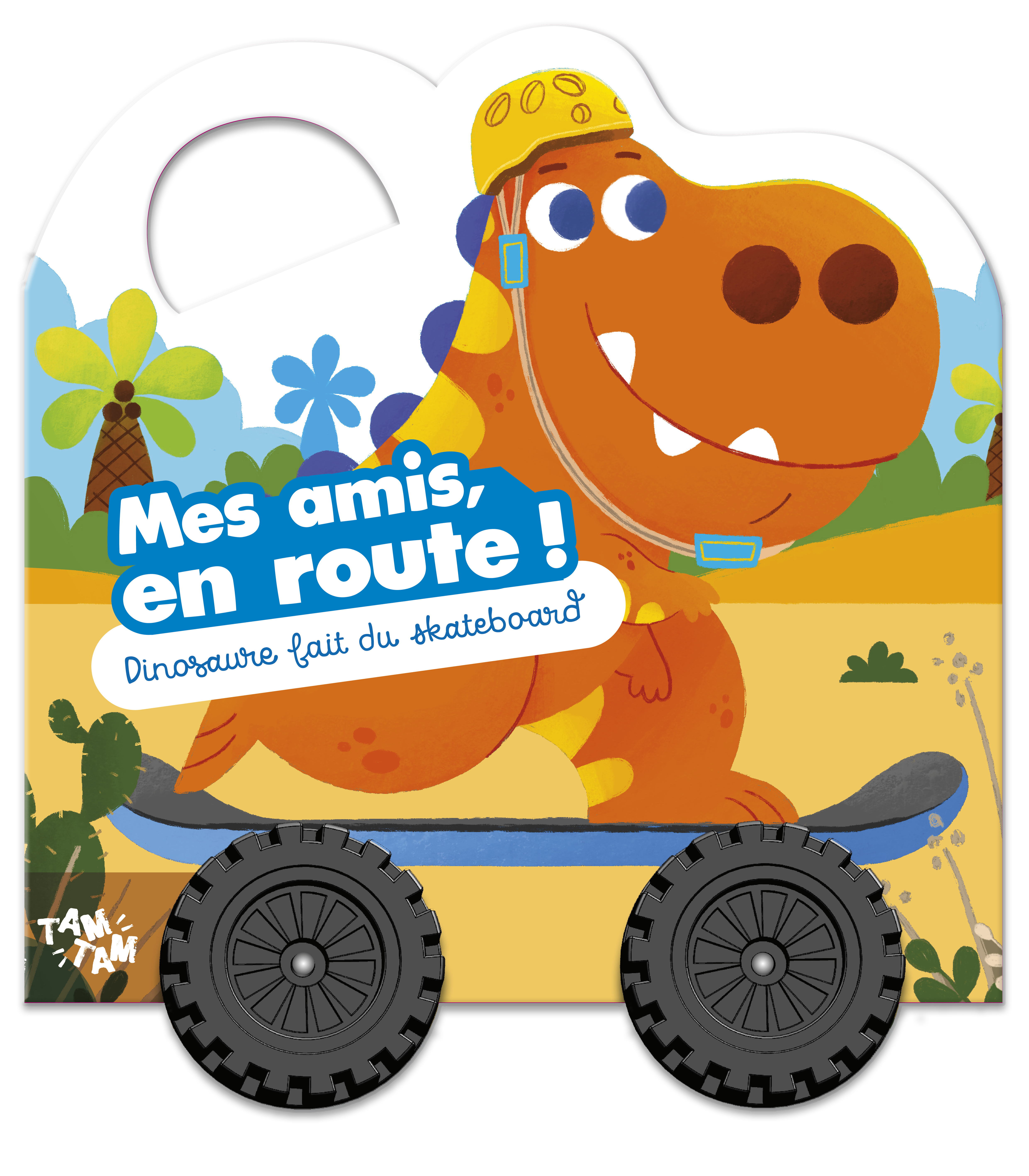 Dinosaure fait du skateboard - Mes amis en route !
