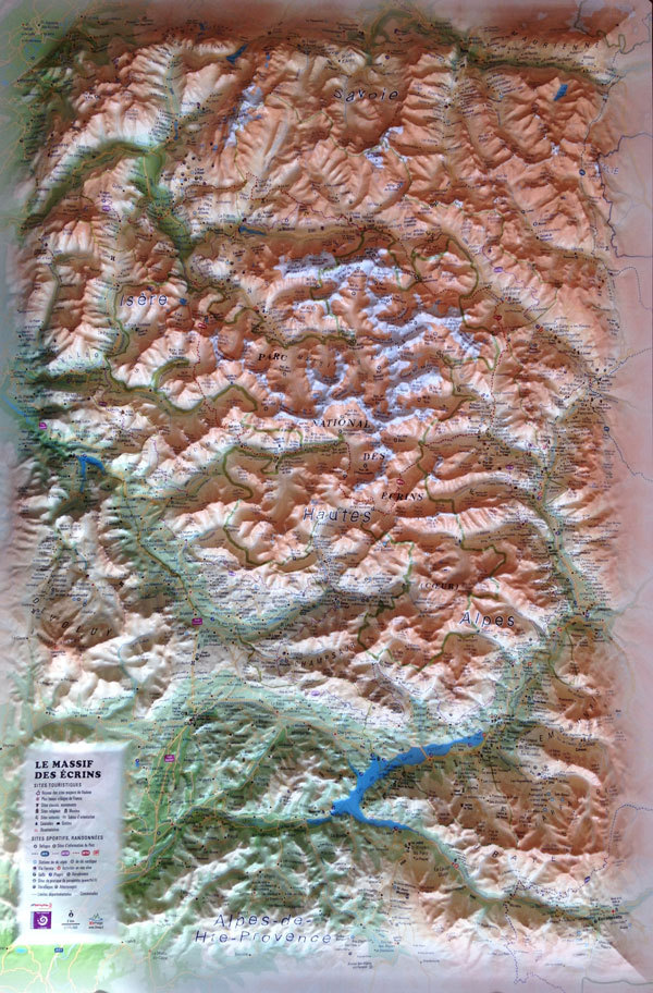 CARTE EN RELIEF DU PARC NATIONAL DES ÉCRINS