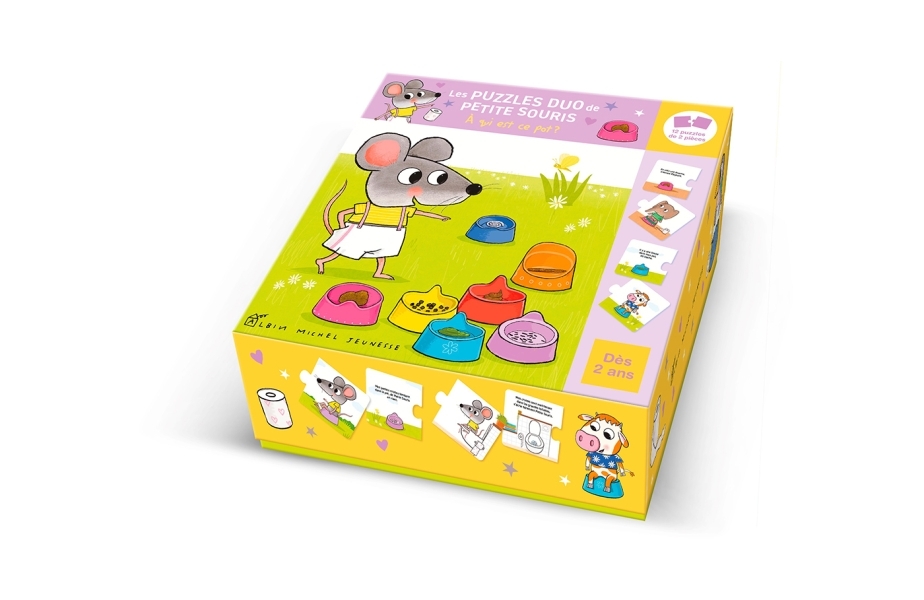 Les Puzzles duo de Petite Souris - A qui est ce pot ? - Boîte 24 pièces (12x2)