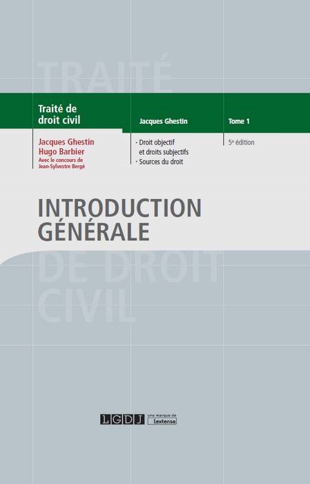 INTRODUCTION GENERALE TOME 1 5EME EDITION