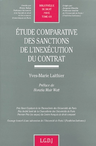 etude comparative des sanctions de l'inexécution du contrat