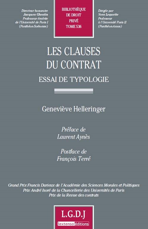 LES CLAUSES DU CONTRAT - ESSAI DE TYPOLOGIE