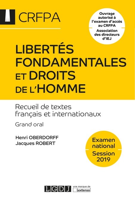 Libertés fondamentales et droits de l'homme - CRFPA - Examen national Session 2019
