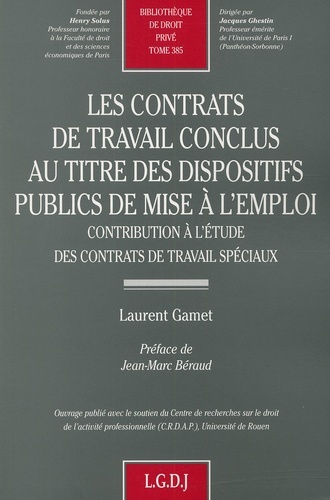 les contrats de travail conclus au titre des dispositifs publics de mise à l'emp