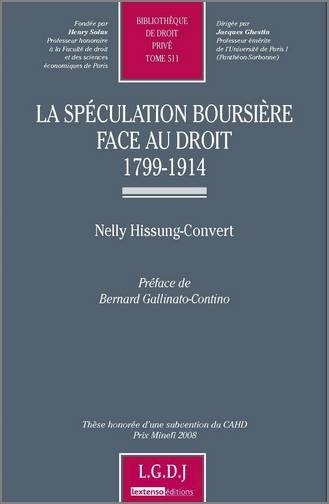 la spéculation boursière face au droit 1799-1914
