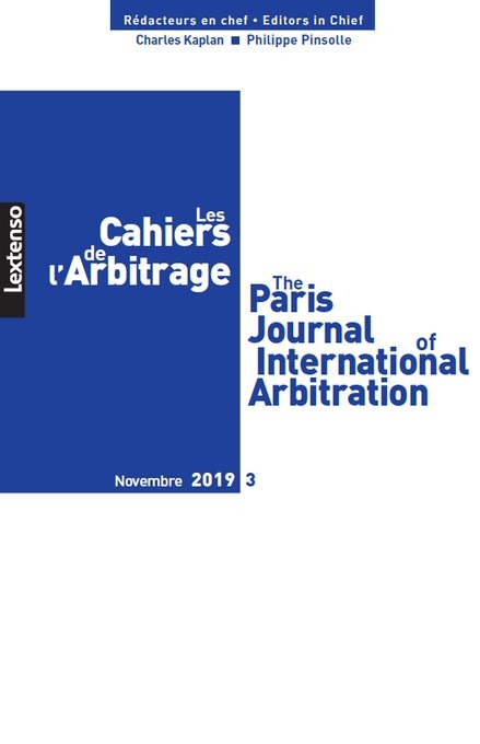 LES CAHIERS DE L ARBITRAGE N 3-2019