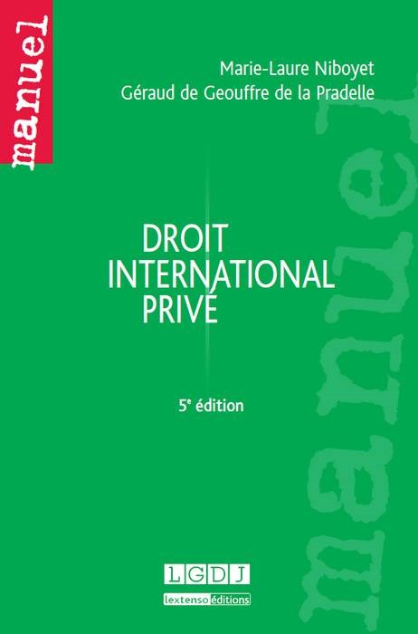 DROIT INTERNATIONAL PRIVÉ - 5ÈME ÉDITION